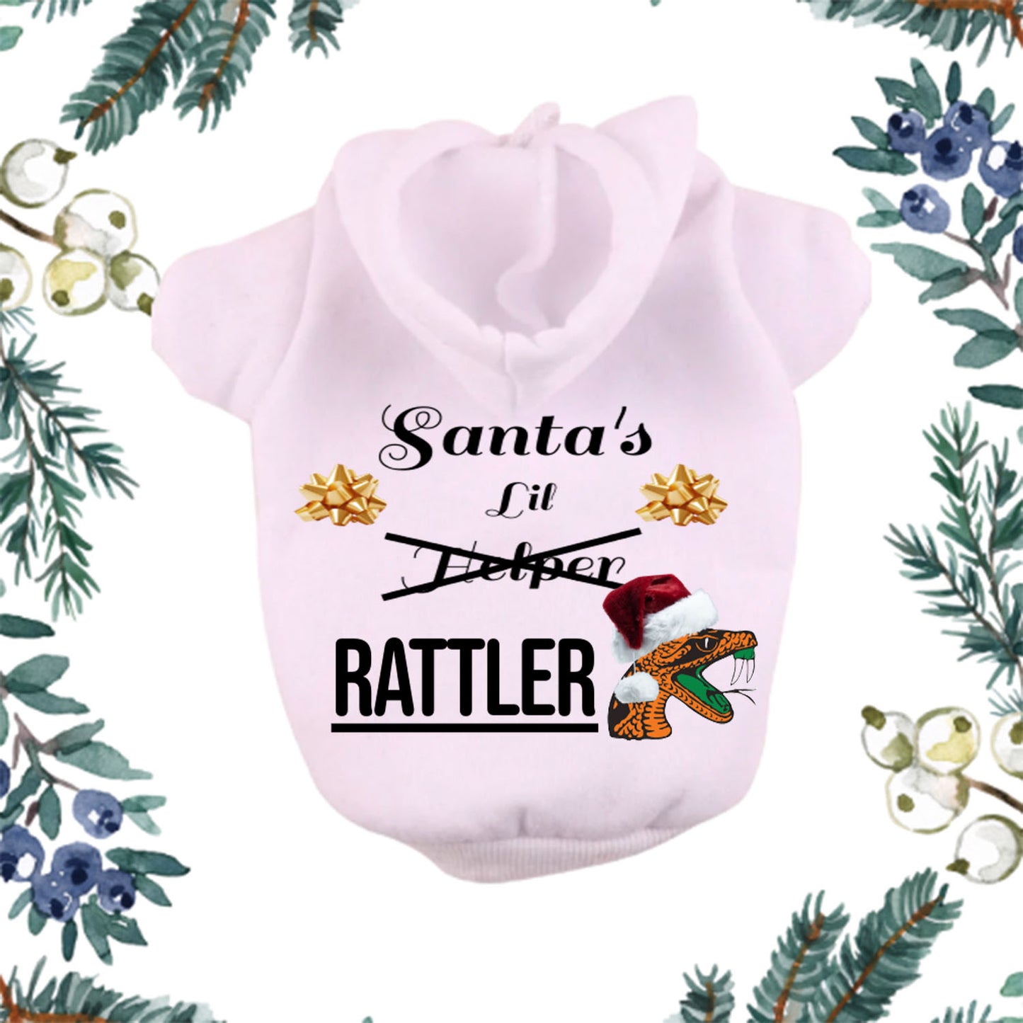 Santa's Lil Rattler Pet Hoodie (FAMU)