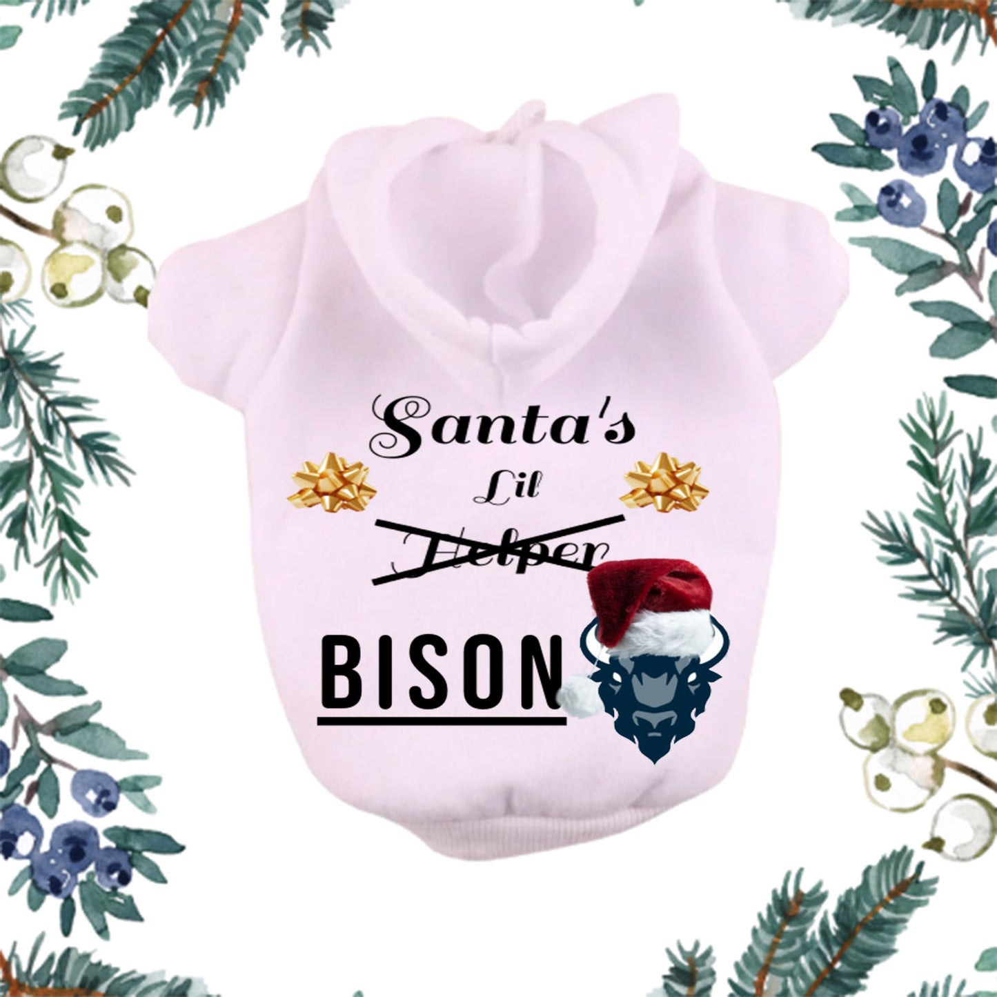 Santa's Lil Bison Pet Hoodie (HU) (Howard University)