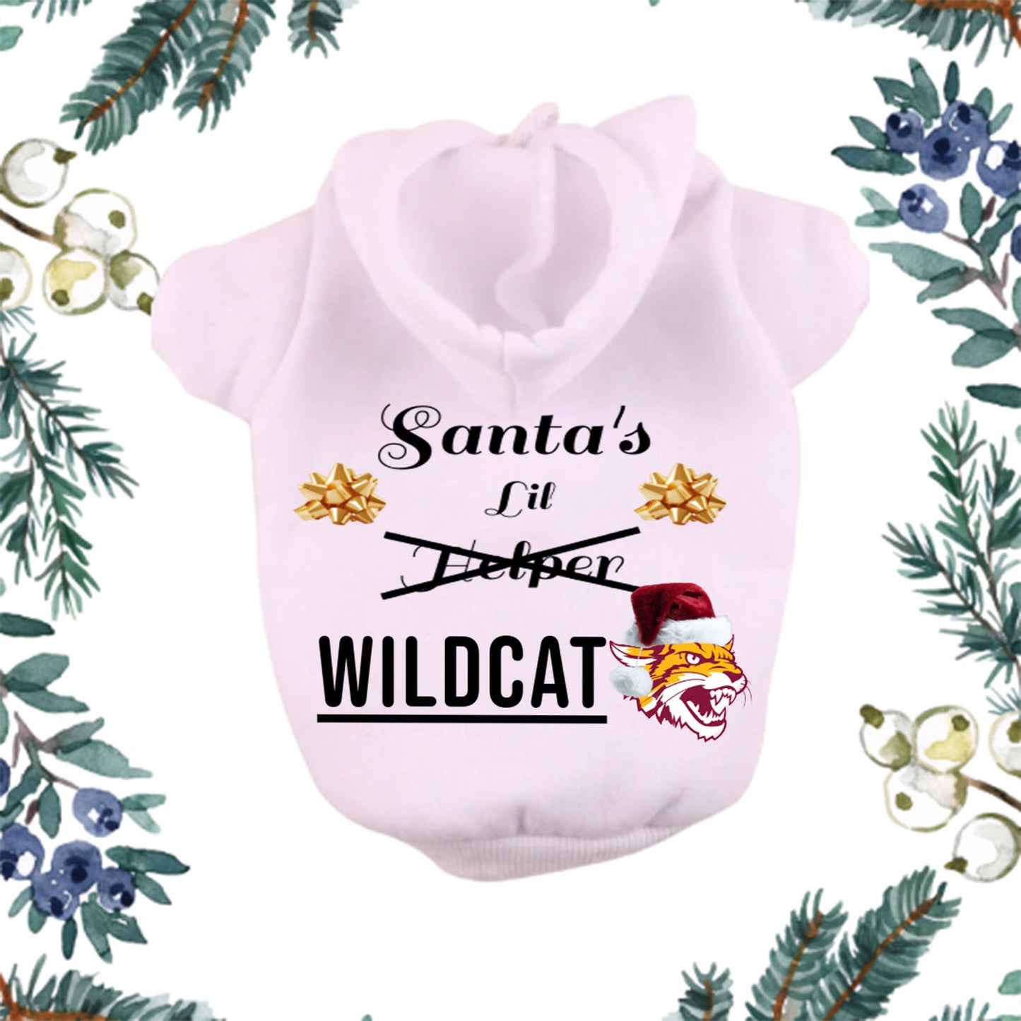 Santa's Lil Wildcat Pet Hoodie (BCU)