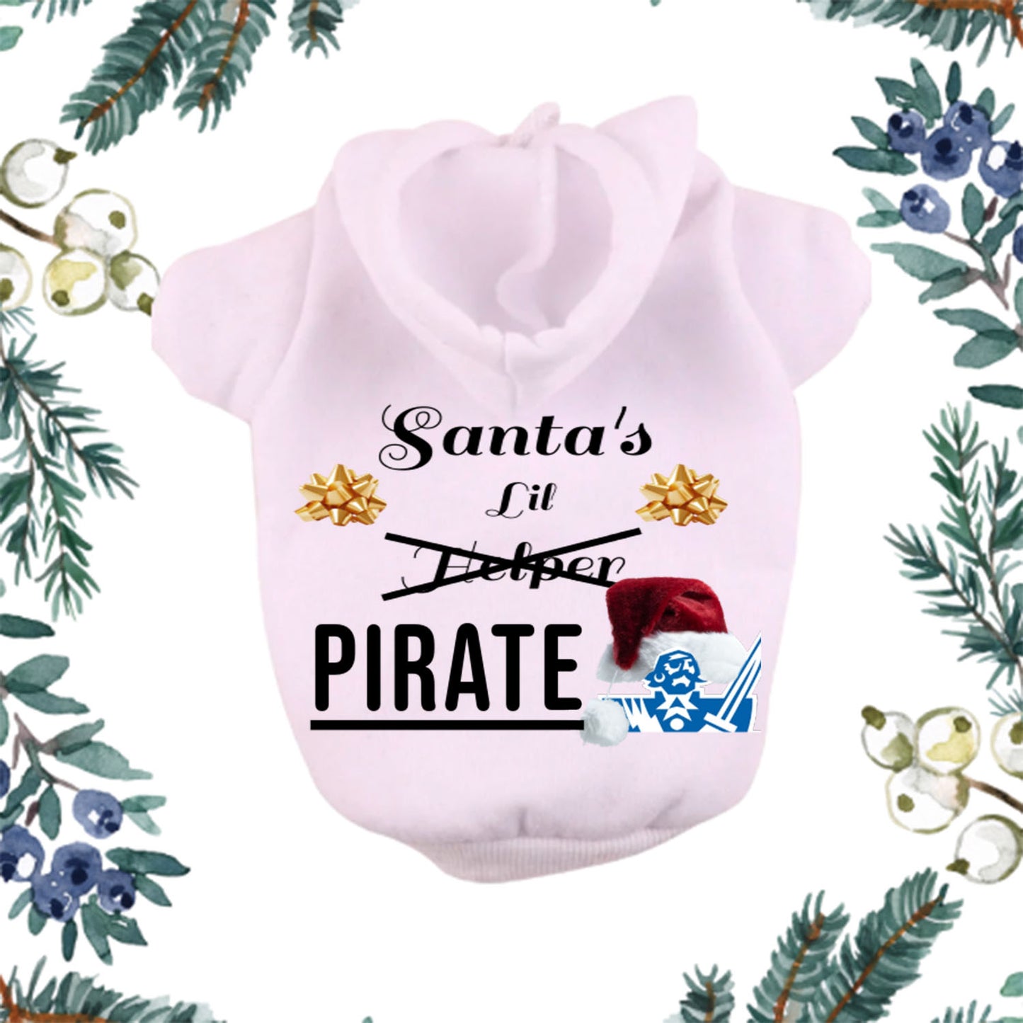 Santa's Lil Pirate Pet Hoodie (Hampton University)